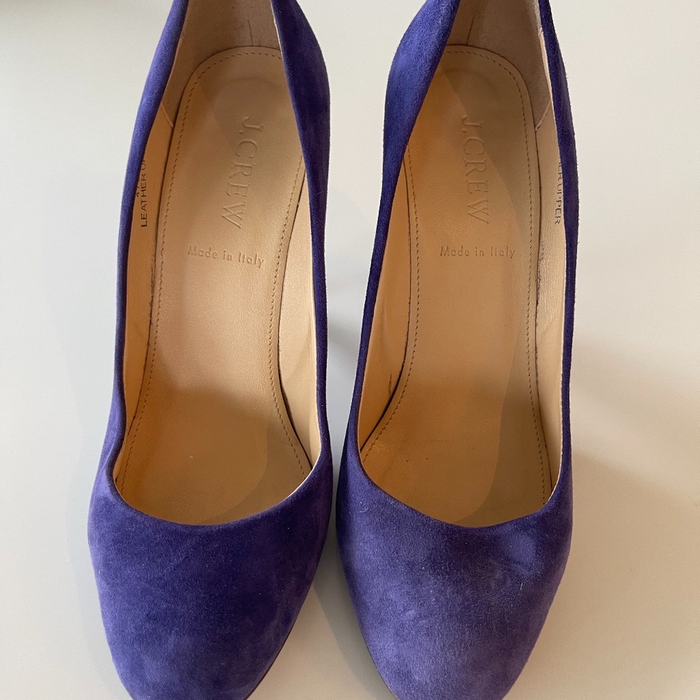 Jcrew purple suede pumps